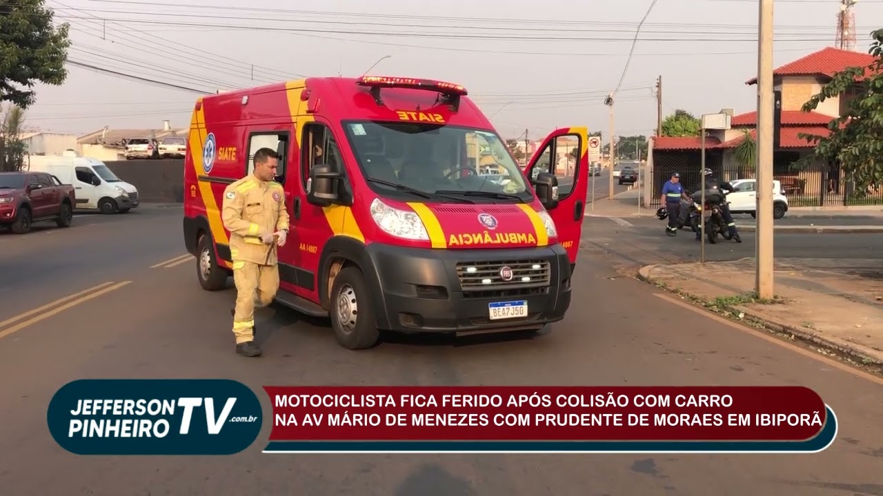 MAIS UM MOTOCICLISTA FERIDO EM COLISÃO AUTO X MOTO NA AVENIDA MÁRIO DE MENEZES COM PRUDENTE DE MORAES EM IBIPORÃ 