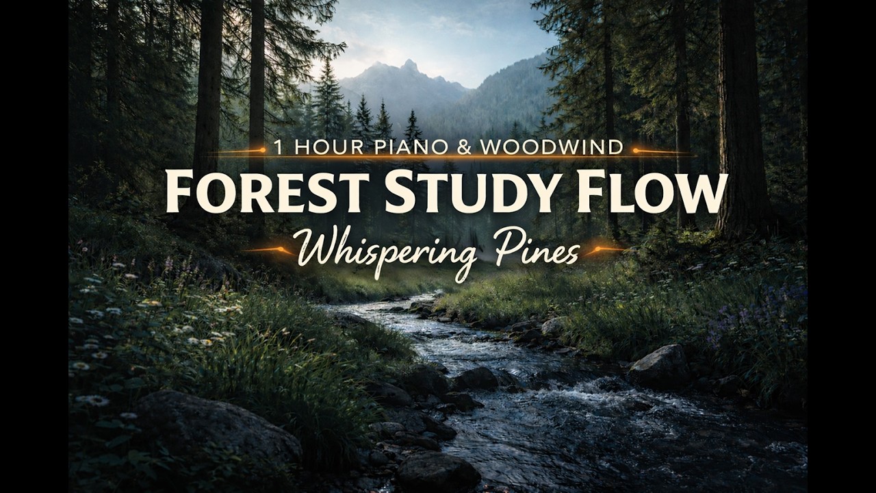 Whispering Pines | Relaxing Forest Instrumental | Piano & Woodwind Study Music (1 Hour)