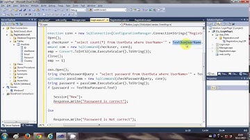 ASP NET Tutorial 6  Create a Login website   Login page & Validating User and Password in database