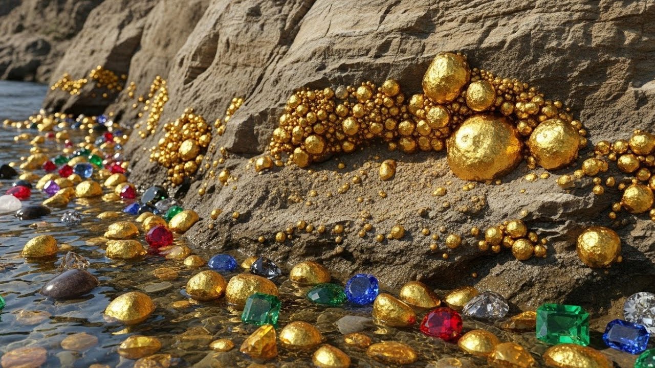 “Nature’s Hidden Vault: Rare Gold and Gemstones Discovered by Accident!”
