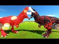 FLASH T-REX vs VENOM T-REX CASTLE DEATH RUN - Animal Revolt Battle Simulator