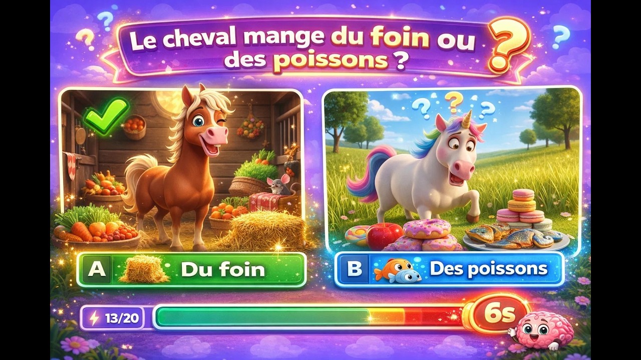 🦁 Quiz Animaux - Sais-tu ce qu'ils Mangent ? 🥕 Pour Enfants