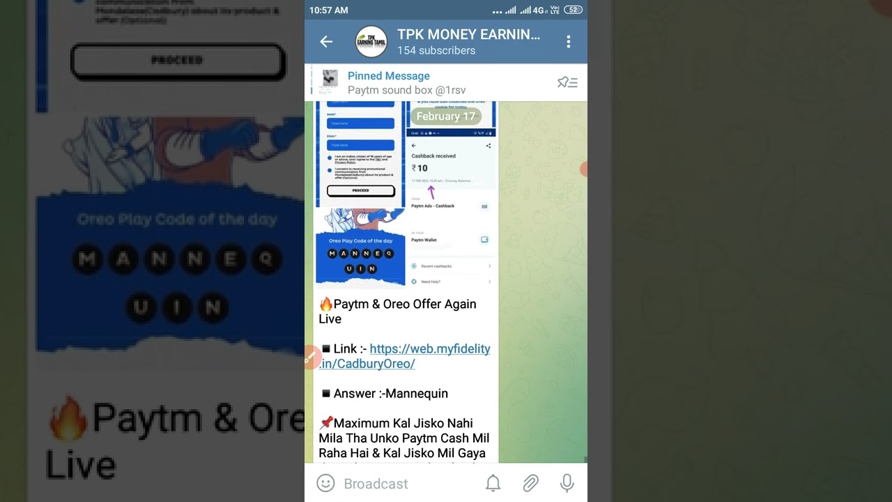 TODAY PAYTM OREO PLAY CODE || 17.02.2022 || TPK || TAMIL