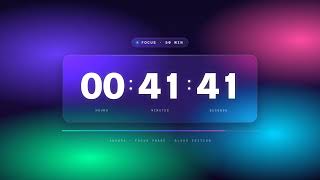 🌌 50/10 Pomodoro · Aurora Glass Aesthetic · Focus / Study / Deep Work Countdown