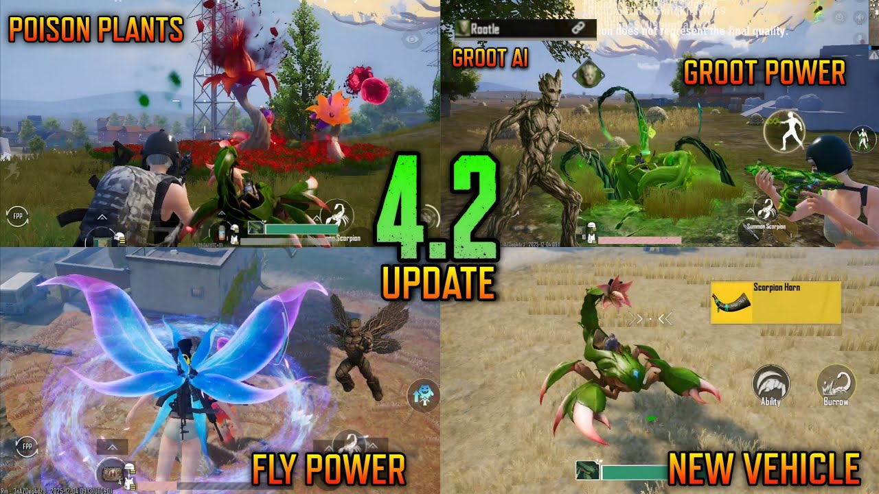 V4.2 Groot Theme Mode | Groot AI | Scorpion Vehicle | Groot Power | Poison Plants | Flying Power 
