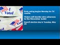 Early Voting Begins Monday for Texas Runoff