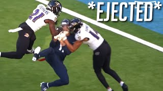 Celebrity Ravens Kyle Hamilton HUGE Hit on Chris Moore *EJECTED* | Titans vs Ravens | NFL London Game Profile