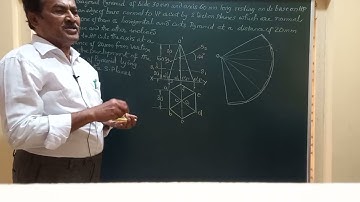 Development of  a Hexagonal Pyramid cut by 2 section planes/ Engineering Drawing