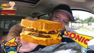SONIC Drive-In ⭐️Grilled Cheese Burgers⭐️ Food Review!!!