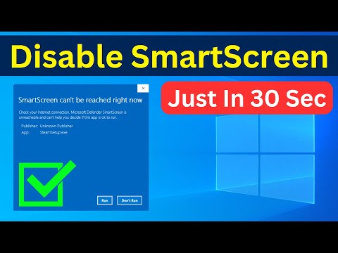 How To Fix SmartScreen Can't Be Reached Right Now Windows 10 Or 11 | Disable SmartScreen (Easy Way)