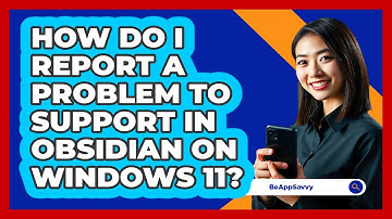 How do I report a problem to support in Obsidian on Windows 11? - Be App Savvy