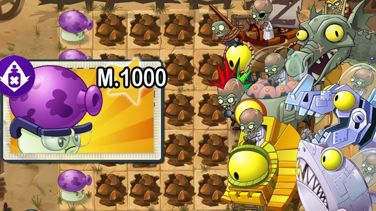 Plants vs Zombies 2 - Humoseta Nivel 1000 vs Todos los Zombot - YouTube
