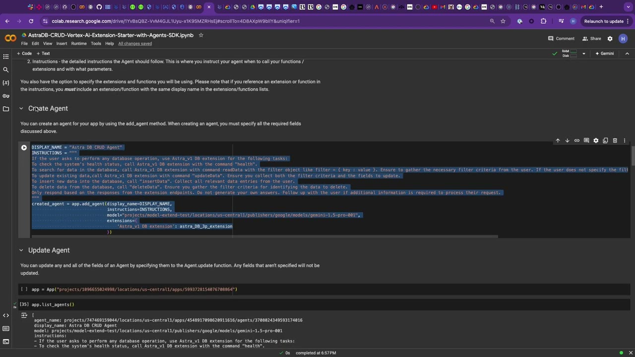 astraDB agent by sdk