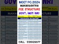 NEET PG 2024 Maharashtra Fee Details π₯