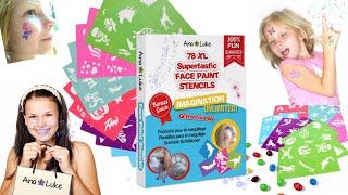 How To Use Ana And Luke Face Paint Stencils For Kids With Glitter And Paint