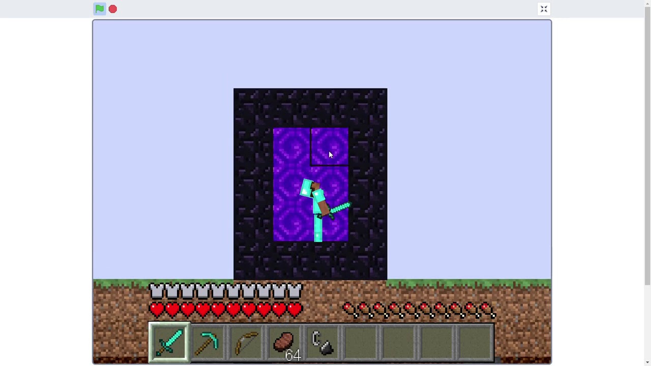 minecraft 2d  2022 Update  How to make a Nether portal in Paper Minecraft 2D on Scratch