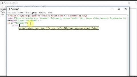 Python program to convert month name to a number of days