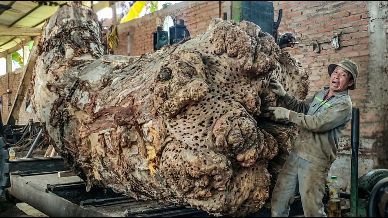 The Most Satisfying Trembesi Cutting Process Ever Recorded - YouTube