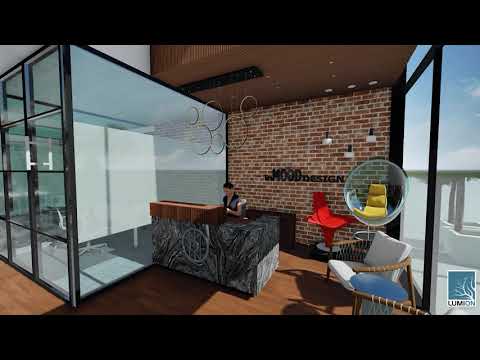 OFFICE DESIGN FLY THROUGH ANIMATION with music - student project, VCAD.
