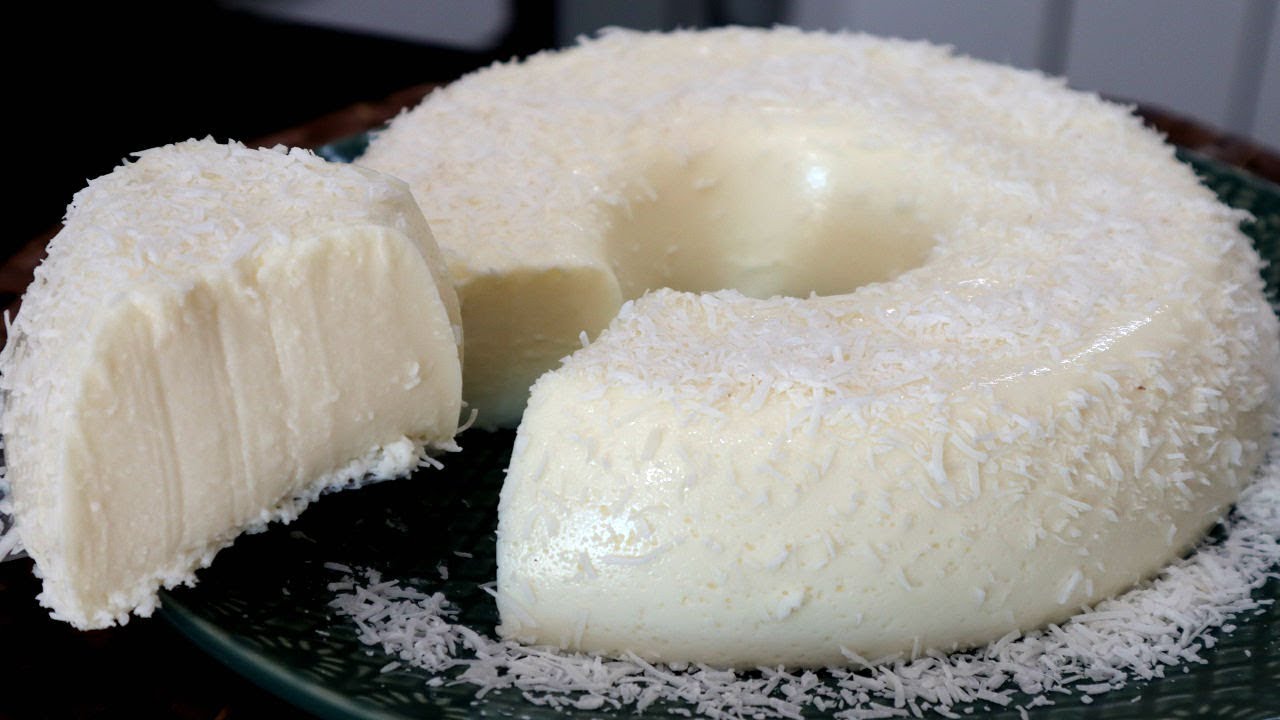 PUDIM DE LEITE DE COCO SEM FORNO I SOBREMESA SIMPLES E FÁCIL