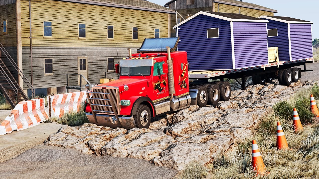 TRUCKS VS UNFINISHED ROAD| BeamNG Drive#3