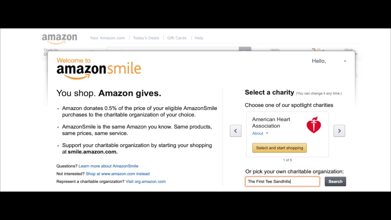 Amazon Smile First Tee Sandhills Amazon Smile First Tee Sandhills
