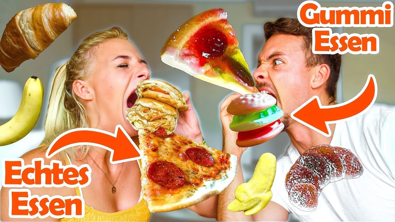 Ich Bin Gummi Den Du Essen Kannst Gummi Essen vs. Echtes Essen CHALLENGE gegen meine Freundin - YouTube