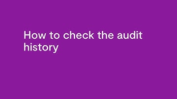 How to check the audit history