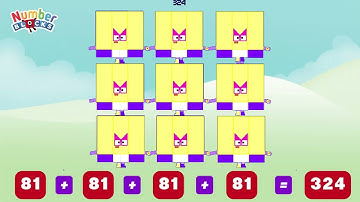 NUMBERBLOCKS VIER GELIJKE KWADRAAT NUMMER OPTELLEN | SOM VAN 4 NUMMER | LEREN TELLEN | COLORART_ID