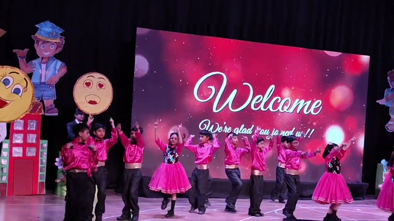 My kids heartiest touching welcome performance at Ryan international school along with classmates.