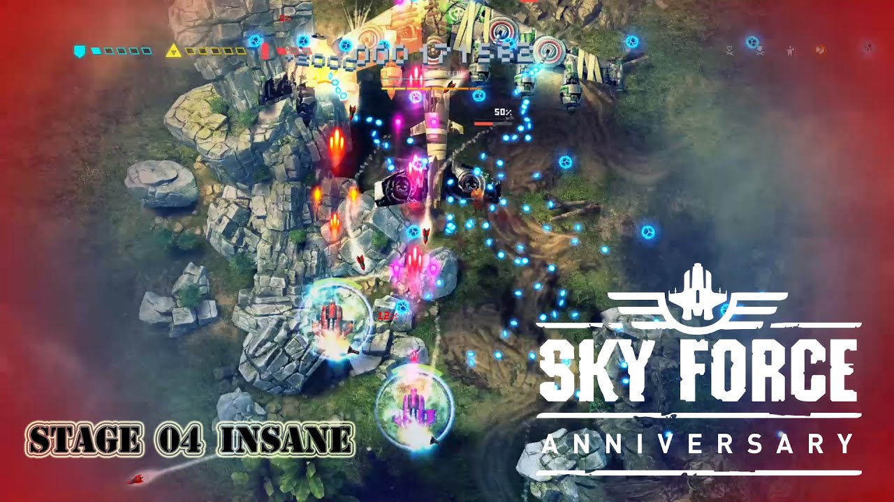 Sky Force Anniversary walkthrough stage 4 insane mode - Xbox one gameplay two players