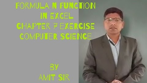 Computer Class 6 chapter 7 formula n Function exercise