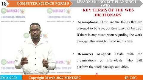 IP-INFO Computer Science F5 Lesson 30  Project planning I WBS