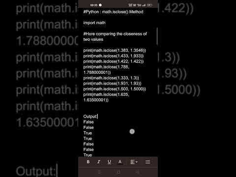 Python : math.isclose()
