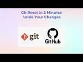 Git Reset in 2 Minutes — Undo Your Changes