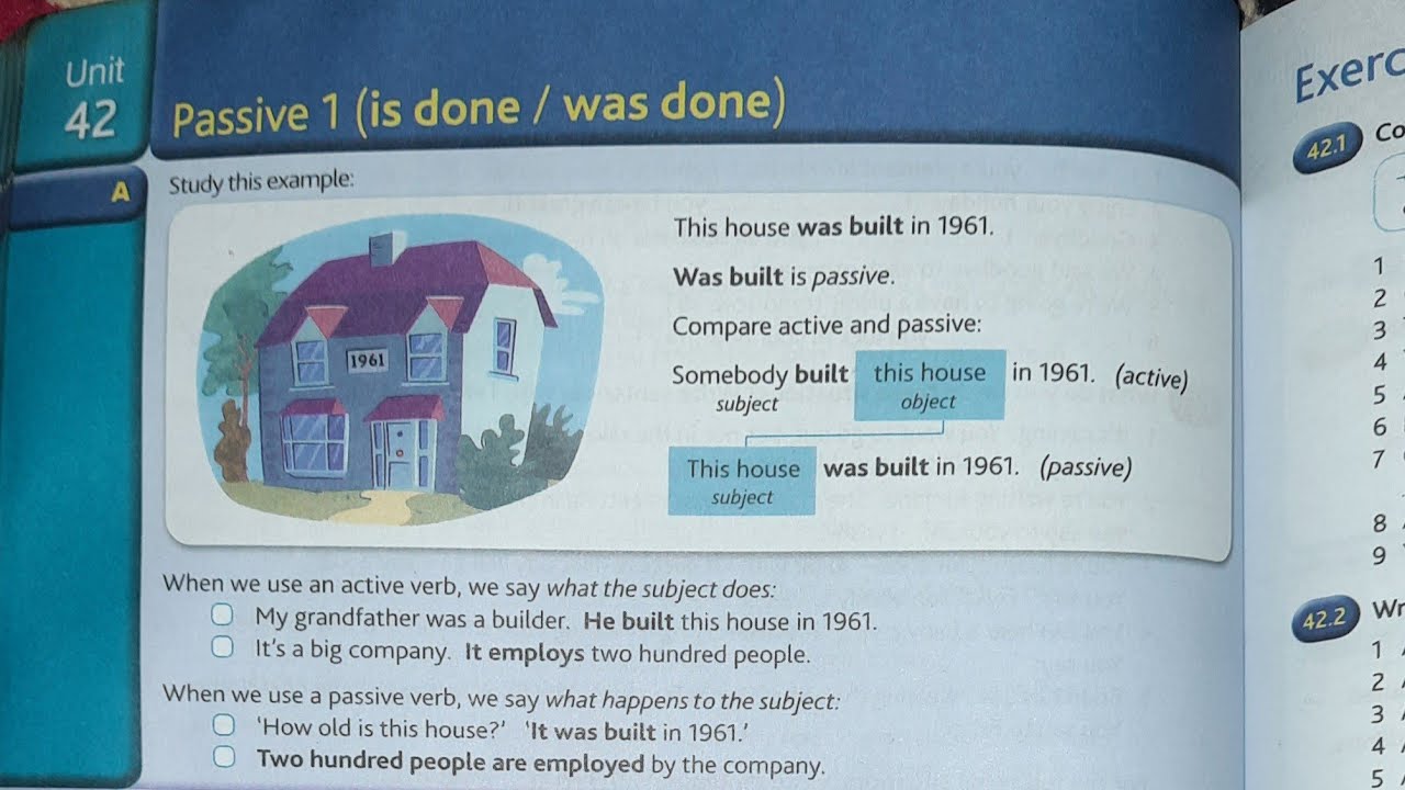 شرح كتاب القواعد / English grammer in /unit 42/ use/ المبني للمجهول