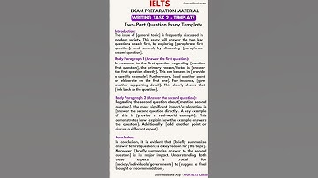 IELTS Writing task 2 template | Two-Part Question type #shorts