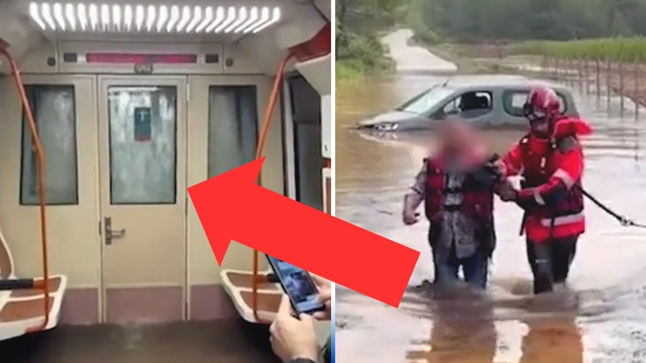 Floods in Spain: People trapped in subway and cars