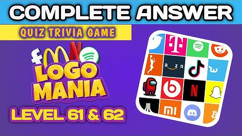Logo Mania: Quiz trivia Game, level 61&62 complete answer @brainitquizzes  #logomania