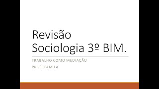 REVISÃO SOCIOLOGIA 3BIM  2 EM