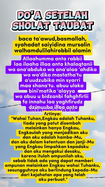 do'a setelah sholat taubat