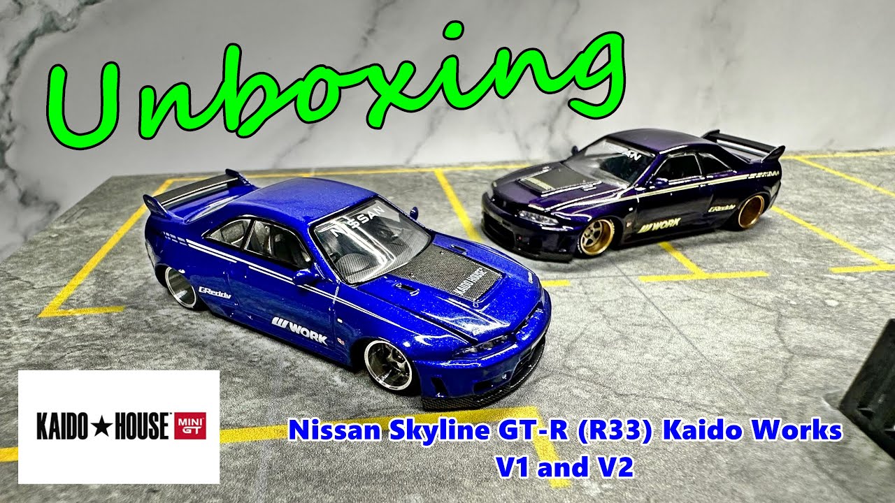 Kaido House x Mini GT Nissan GT-R R33 Kaido Works V2 Blue KHMG089 1/64