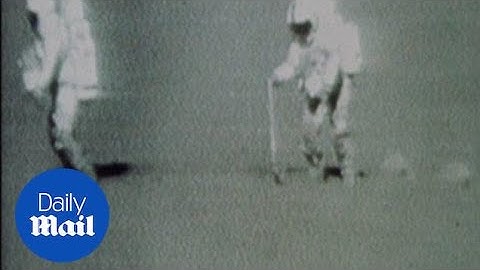 Incredible footage of Astronaut John Young walking on the moon - Daily Mail