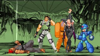 Rare Akuma vs Megaman X, Chris Redfield, Morrigan, and Ryu Full 1v4 Battle!