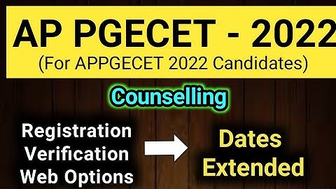 #AP PGECET 2022 Counselling dates Extended #sampathinformation