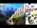 Acrylic Painting Tutorial / Mountains Landscape