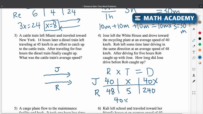 How To Solve Distance Rate Time Problems - Youtube