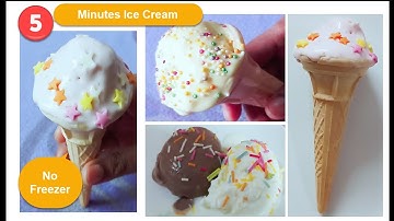 Instant 5 Minutes Ice Cream| No Freezing | No waiting | Creamy||Vanilla | Chocolate|Mango|Strawberry