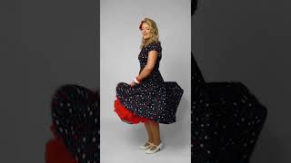 Multi Spots Navy Dresses by Vivien of Holloway ✨ | Classic Style &amp; Timeless Fashion