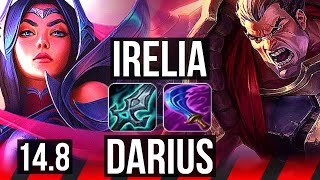 IRELIA vs DARIUS (TOP) | 9/0/3, 6 solo kills, Legendary, 700+ games | BR Master | 14.8